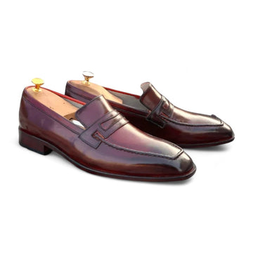 Handmade Burgundy Leather Slip-On Loafers for Men | Stylish Casual Dress Shoes