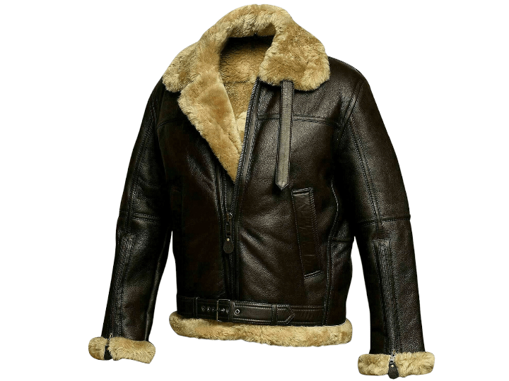 B3 Bomber RAF Aviator Warm Leather Jacket with Real Shearling for Winter - Posh FootwearMen jacket