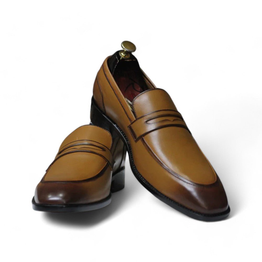 Handmade Penny Loafers, Leather Brown Loafers For Men's - Posh Footwear