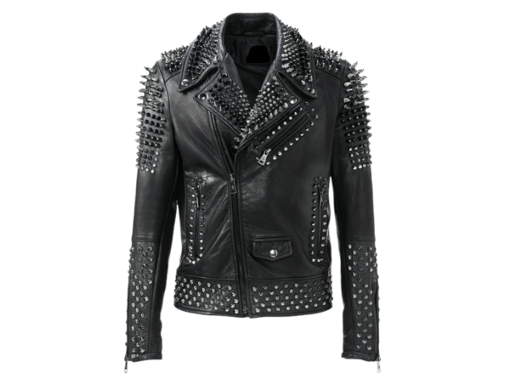 Men Make to Order Rock Punk Studded Leather Jacket - Posh FootwearMen jacket